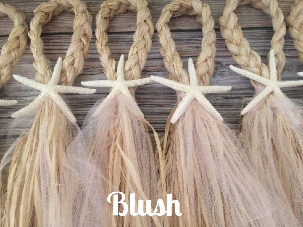 Finger Starfish Braided Tulle Pew Bows, Coastal Aisle Decorations - Image 5