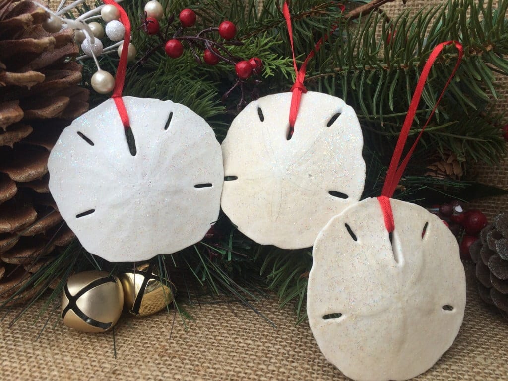 Glittered Large Sand Dollar Ornament Set, 6 - Image 5