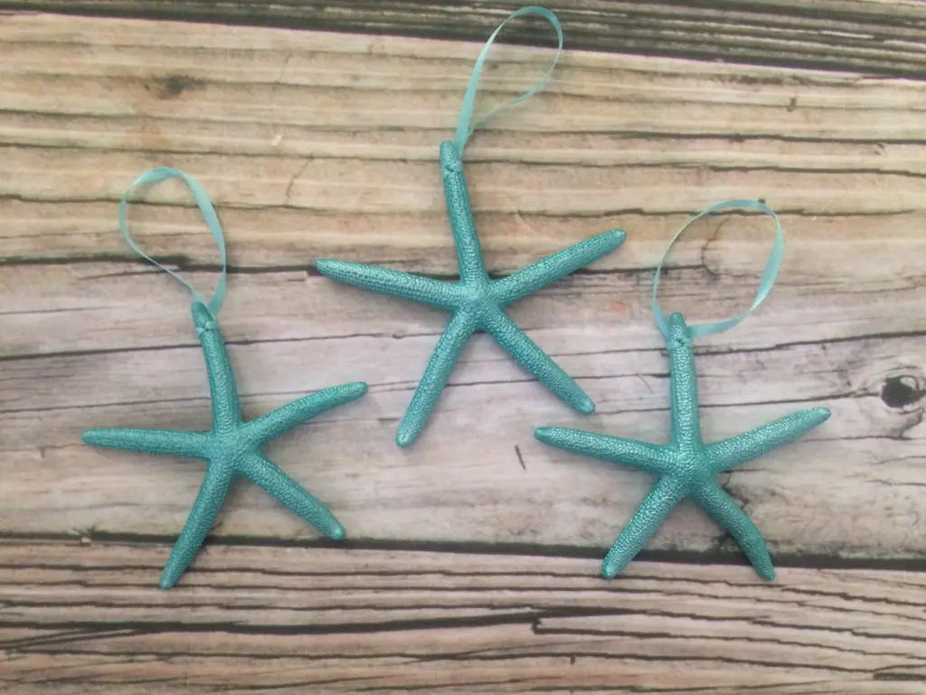 Metallic Turquoise Finger Starfish Ornaments - Image 5