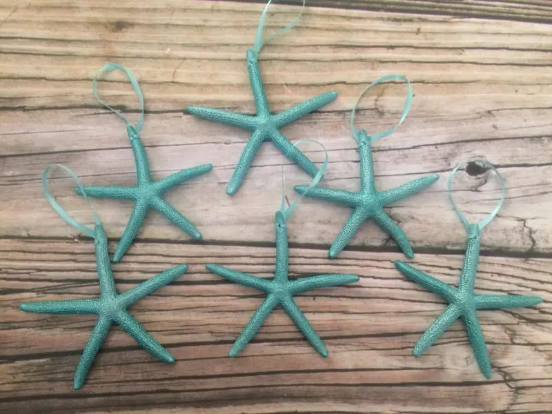 Metallic Turquoise Finger Starfish Ornaments - Image 9