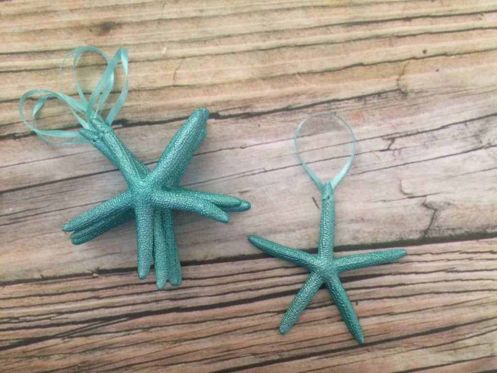 Metallic Turquoise Finger Starfish Ornaments - Image 6