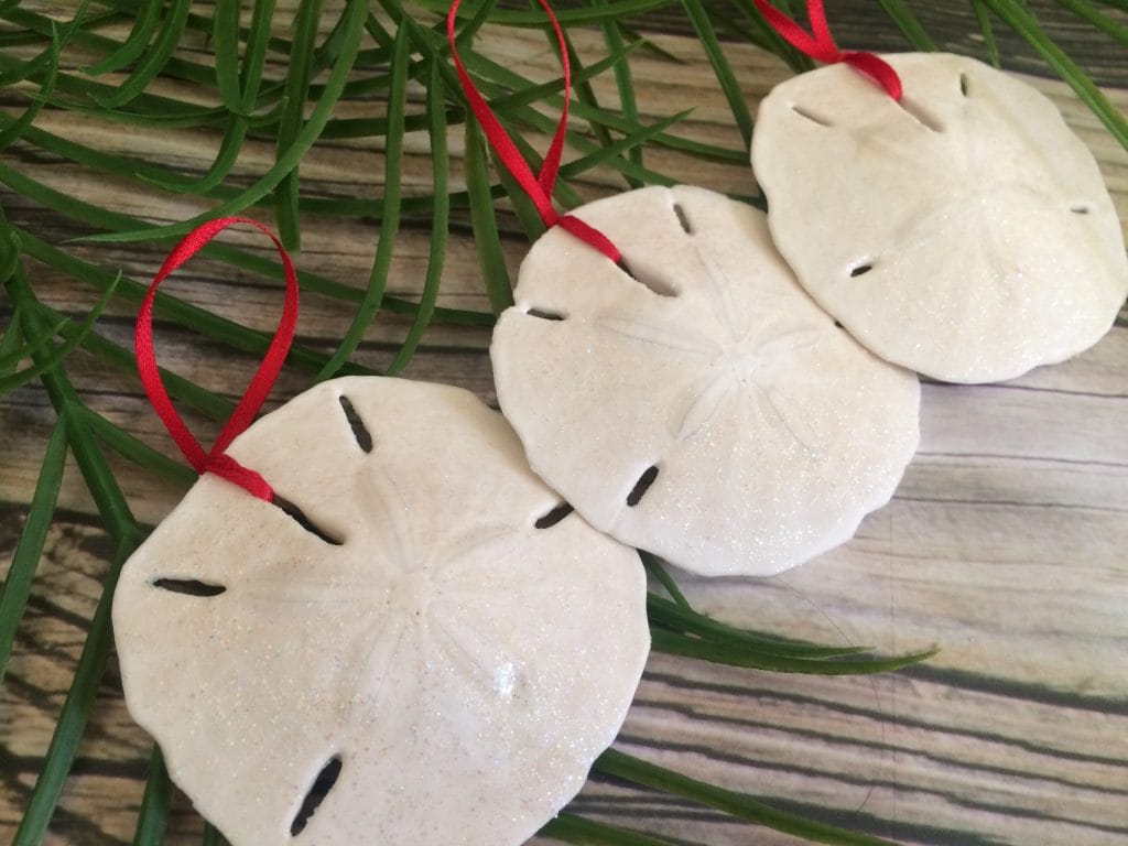 Glittered Large Sand Dollar Ornament Set, 6 - Image 7