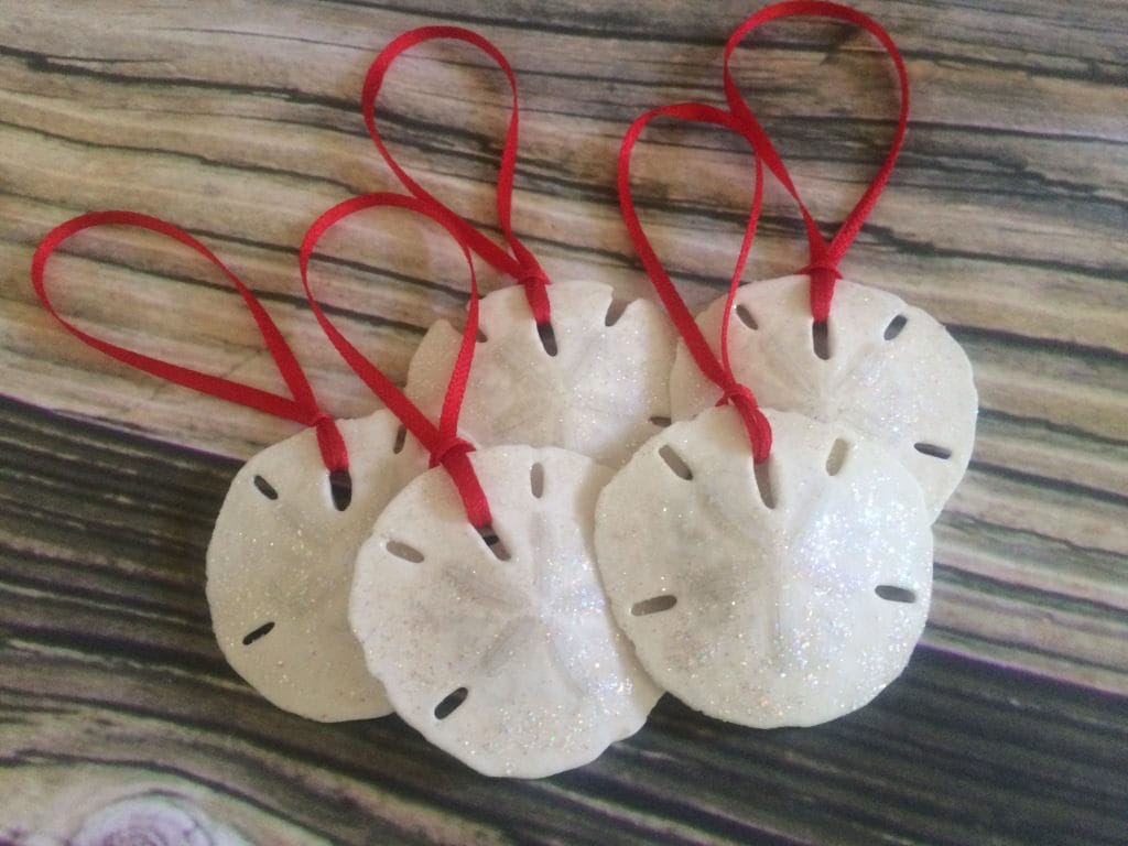 Small Glittered Sand Dollar Ornament Set, 6 - Image 4