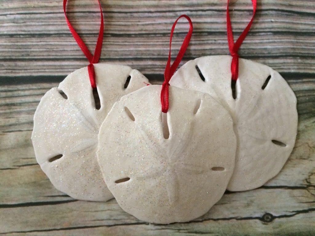 Glittered Large Sand Dollar Ornament Set, 6 - Image 3