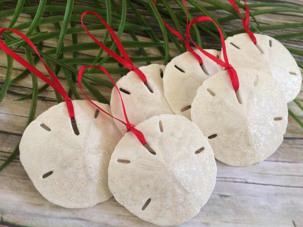 Small Glittered Sand Dollar Ornament Set, 6 - Image 6