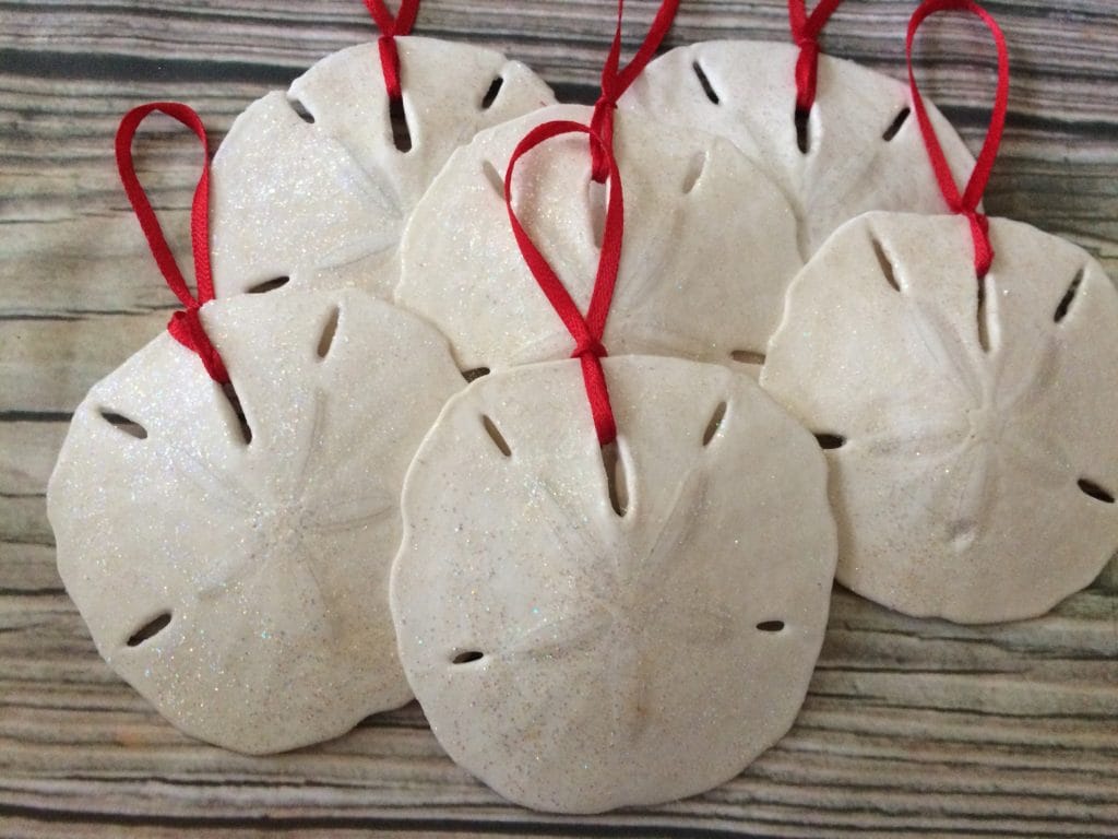 Glittered Large Sand Dollar Ornament Set, 6 - Image 2