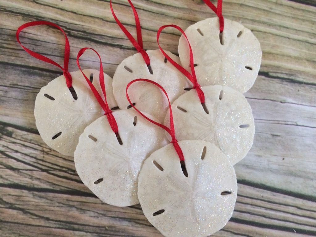 Small Glittered Sand Dollar Ornament Set, 6 - Image 2