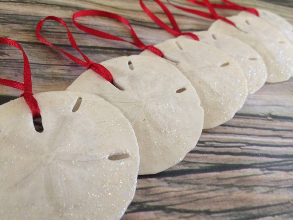 Small Glittered Sand Dollar Ornament Set, 6 - Image 7