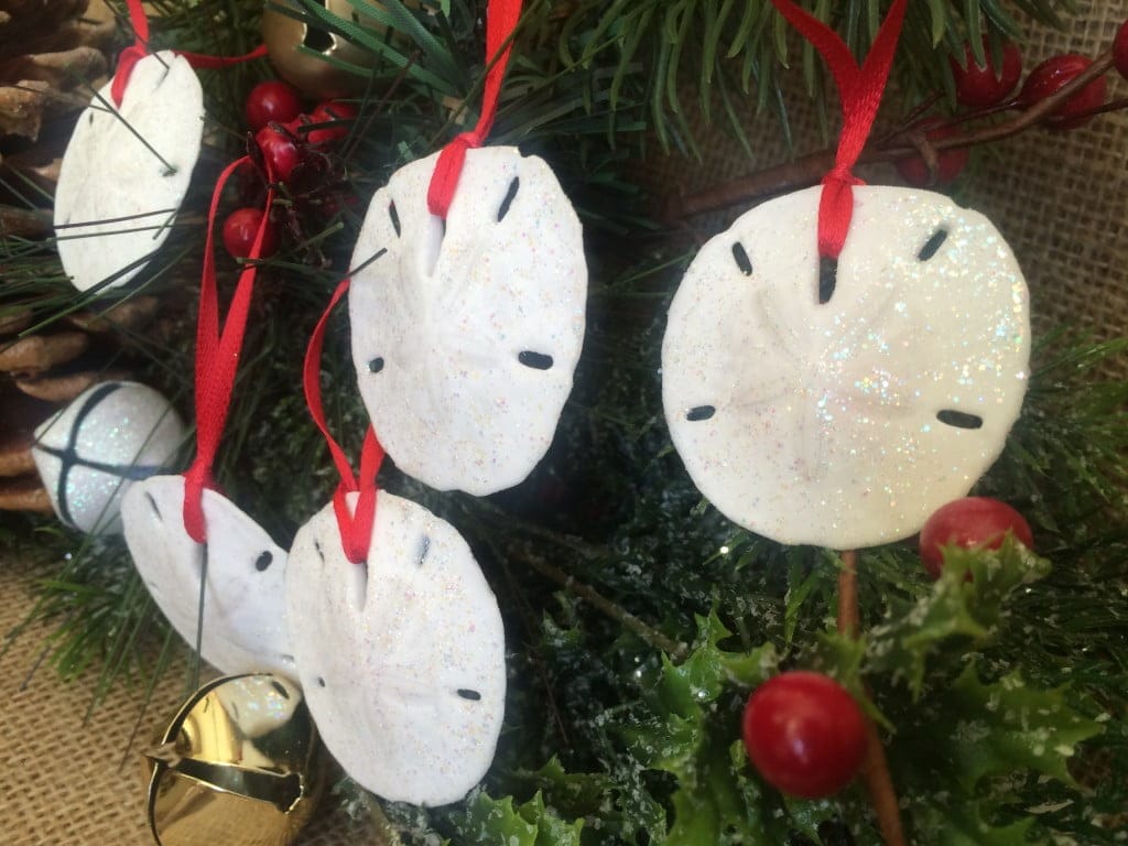 Small Glittered Sand Dollar Ornament Set, 6 - Image 3