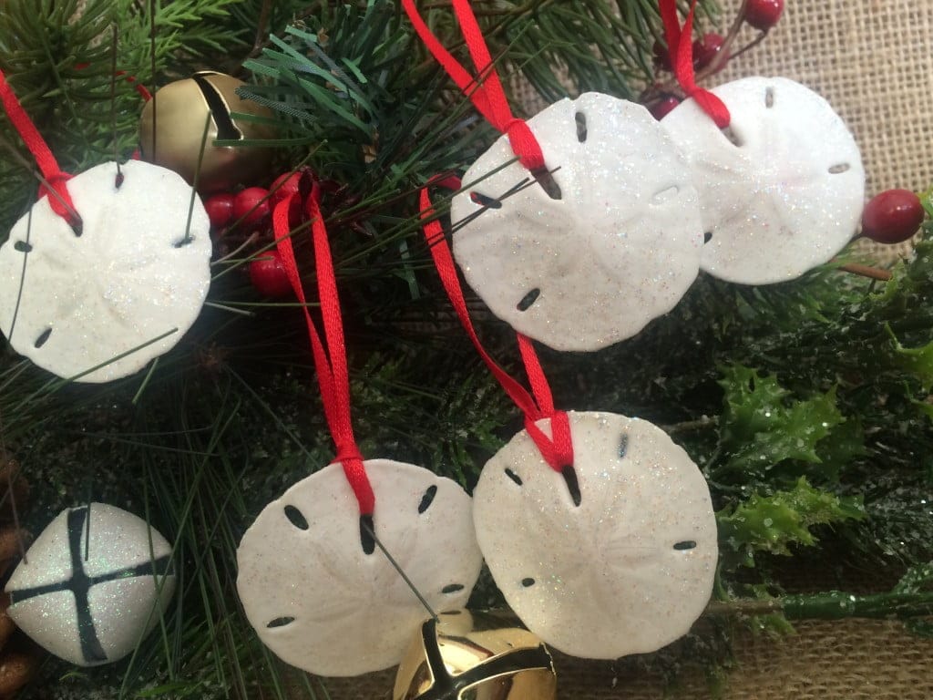 Small Glittered Sand Dollar Ornament Set, 6 - Image 5