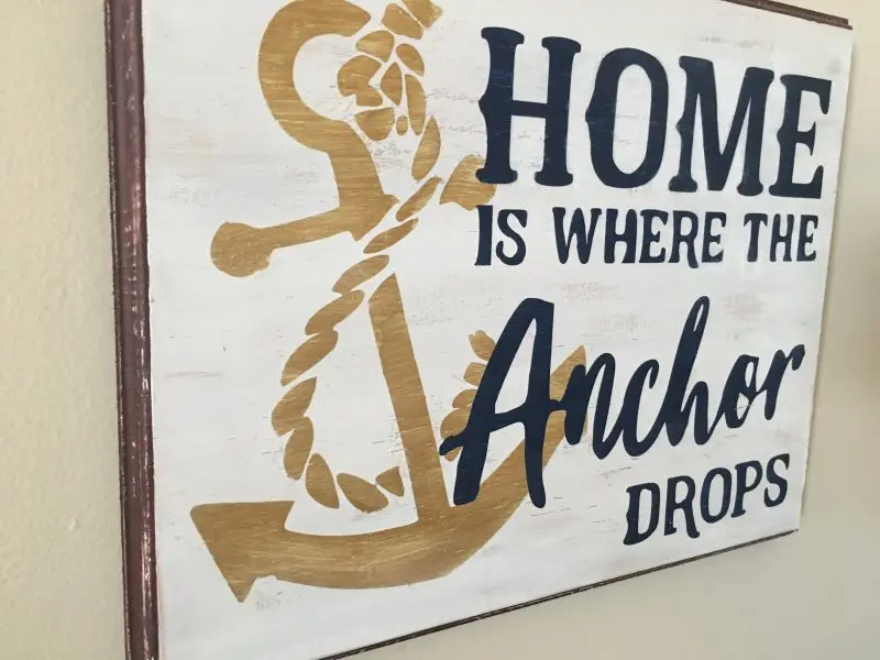 Home is Where the Anchor Drops Nautical Wood Sign - Image 7