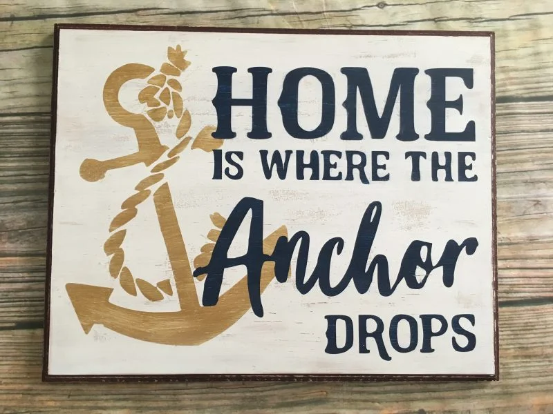 Nautical home wood sign