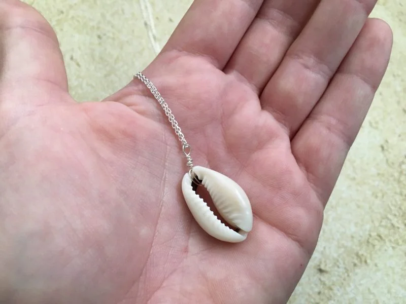 Cowrie Seashell Sterling Silver Necklace, 20 Inches - Image 4