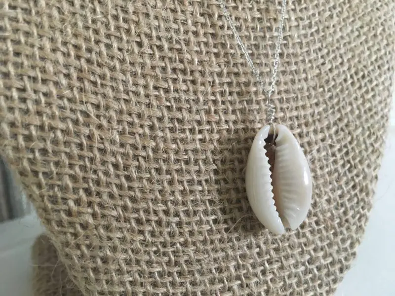 Cowrie Seashell Sterling Silver Necklace, 20 Inches - Image 5