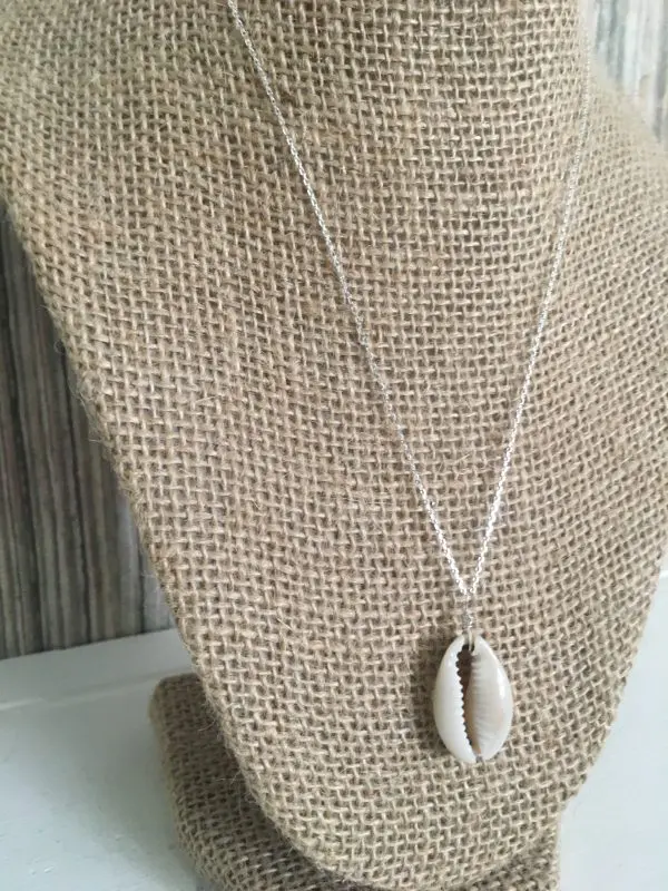 Cowrie Seashell Sterling Silver Necklace, 20 Inches - Image 6