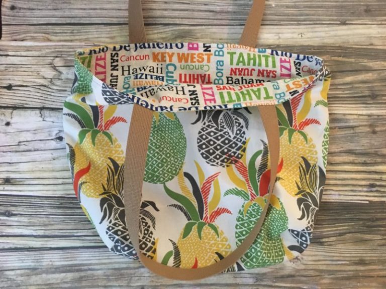 World Adventurer Reversible Pineapple Beach Tote Bag - Sea 2 Land Designs