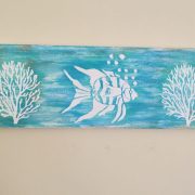 Turquoise Fish and Coral Wood Decor 2