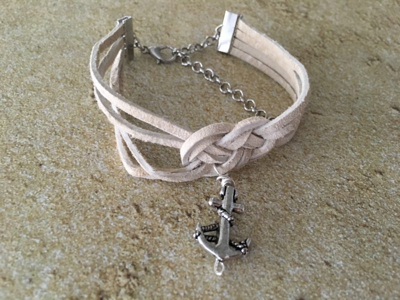 Twist Rope Anchor Charm Leather Bracelet Link Antique Gold Finished 6pcs -  Walmart.com