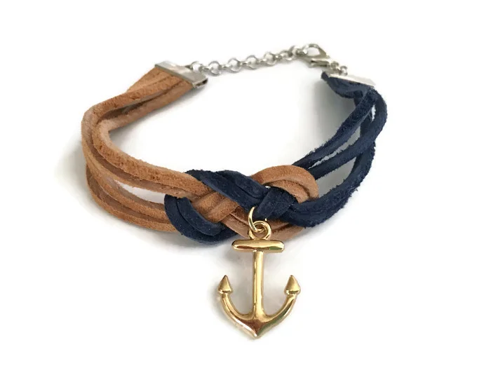 Suede Nautical Sailor's Knot Bracelet