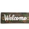 Tropical Rustic Welcome sign with Hibiscus Flowers