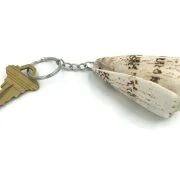 White and Brown Cone Shell Key Ring 4