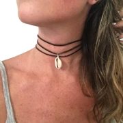 wrap cowrie suede choker 60 inch