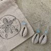 Cowrie Necklace and Earring Set with Turquoise Bead