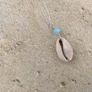 Cowrie Necklace with Turquoise Bead