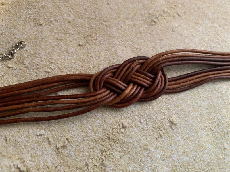 Leather Nautical Double Sailor's Knot Bracelet - Image 8