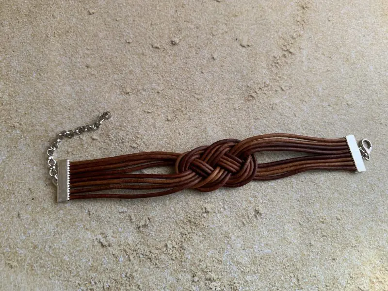 Leather Nautical Double Sailor's Knot Bracelet - Image 4