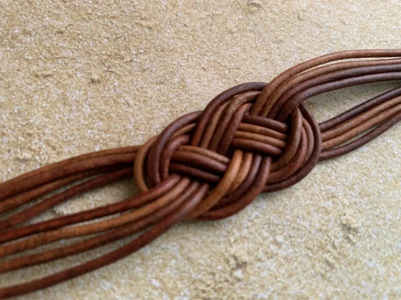 Leather Nautical Double Sailor's Knot Bracelet - Image 5