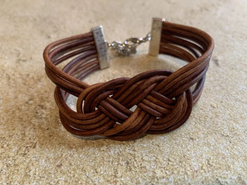 Leather Nautical Double Sailor's Knot Bracelet - Image 9