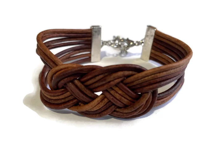 Double Leather Sailors Knot Bracelet