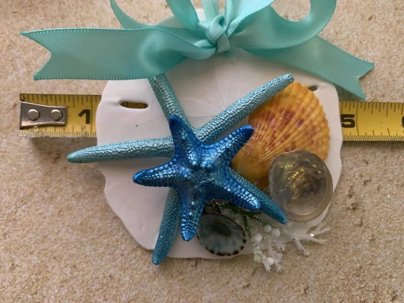 Unique Sand Dollar Christmas Tree Ornament with Turquoise Ribbon and Seashells - Image 11