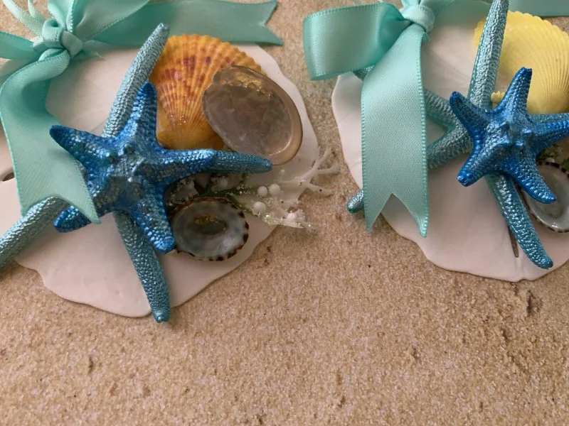 Unique Sand Dollar Christmas Tree Ornament with Turquoise Ribbon and Seashells - Image 6