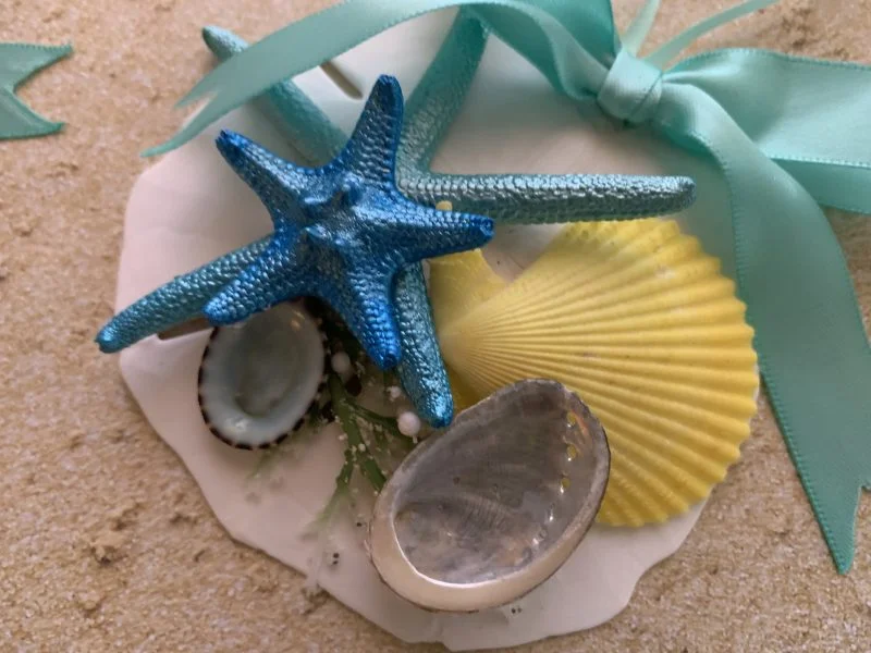 Unique Sand Dollar Christmas Tree Ornament with Turquoise Ribbon and Seashells - Image 12