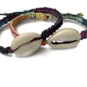 Colorful adjustable Cowrie Hemp Bracelets