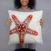 Colorful Starfish Beach Theme Basic Pillow