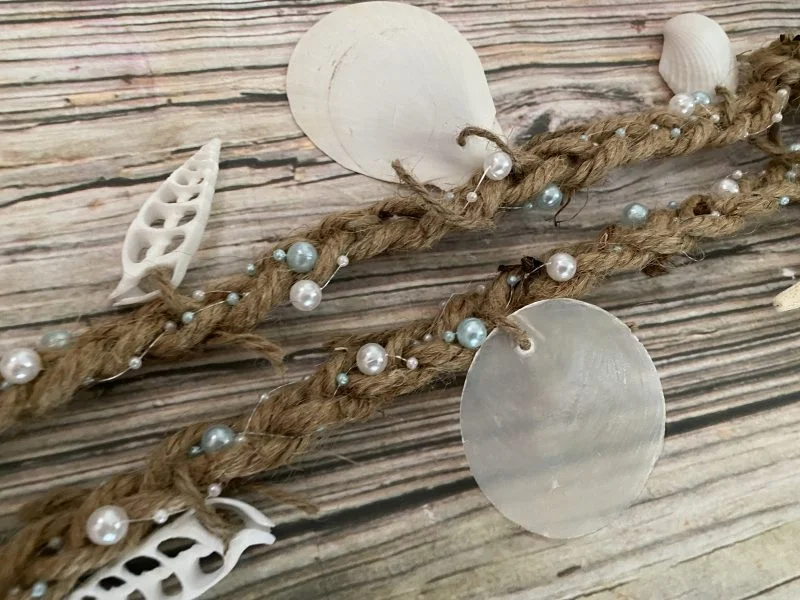White Seashell and Starfish Coastal Garland, 6 foot length - Image 12