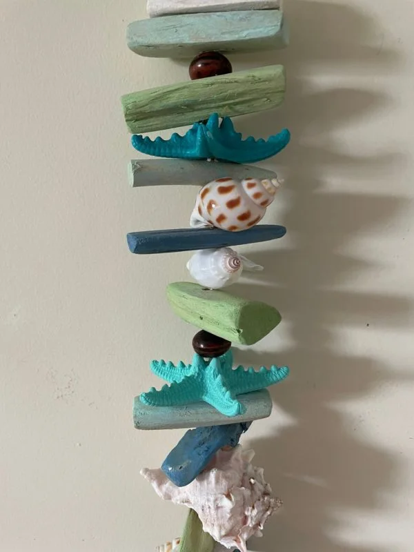 Coastal Colorful Driftwood Wind Chime - Image 2