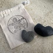 Set of Dark Heart Shaped Beach Stones
