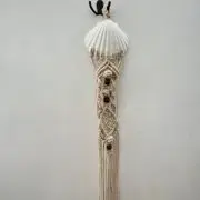 White Seashell Macrame Home Decor
