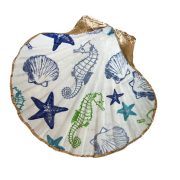 sea creatures 2 dish with gold edging