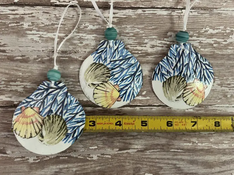 Seashell and Coral Christmas Ornaments Set of  3 - Image 5