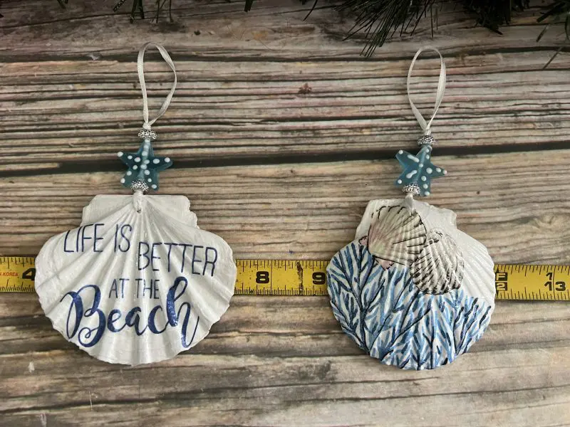 Coastal Life is Better at the Beach Seashell Christmas Tree Ornaments, Set of 3 - Image 5