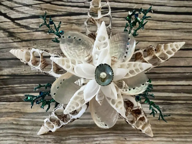 Miniature Coastal Cut Seashell Christmas Tree Topper - Image 4